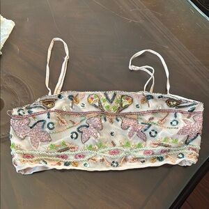 Zara’s Embellished Beaded Crop Top size L